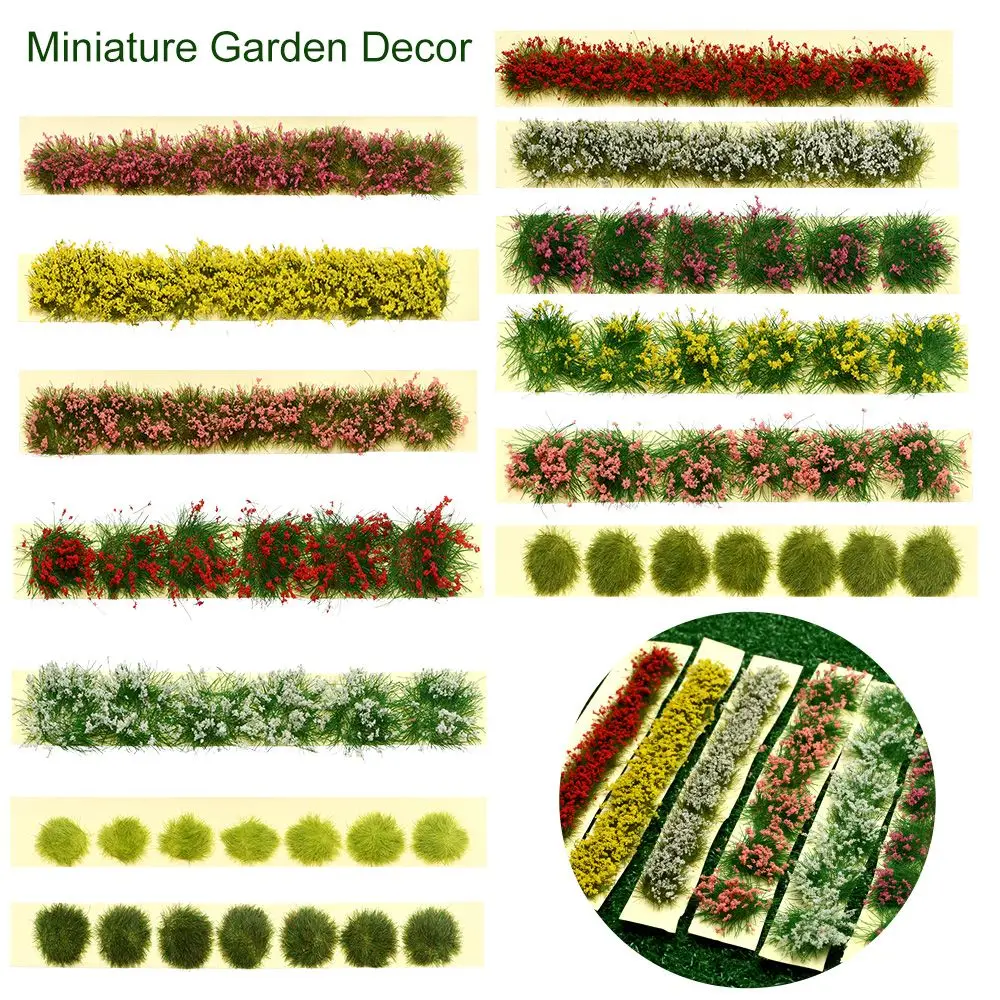 

9*1*0.6cm Sand Table DIY Static Scenery Model Miniature Garden Decor Landscape Wargame Flower Cluster Grass Tufts
