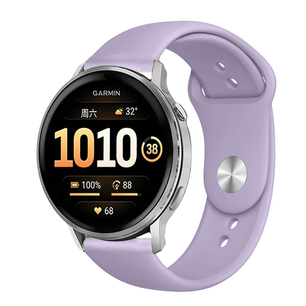 Silicone Sports Strap - Adjustable Fitness Bracelet, 20/22 mm Band