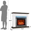 44 Inch LED Electric Fireplace with Fireplace, LED Effect and Stacked Stone Surround, Living Room Remote Timer 2