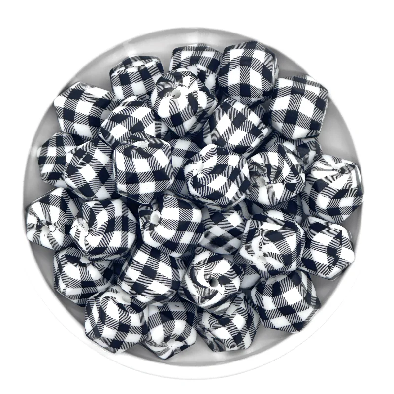 Colorful Hexagon Silicone Beads for DIY Crafts and Decorations (10/20pcs, 14mm)