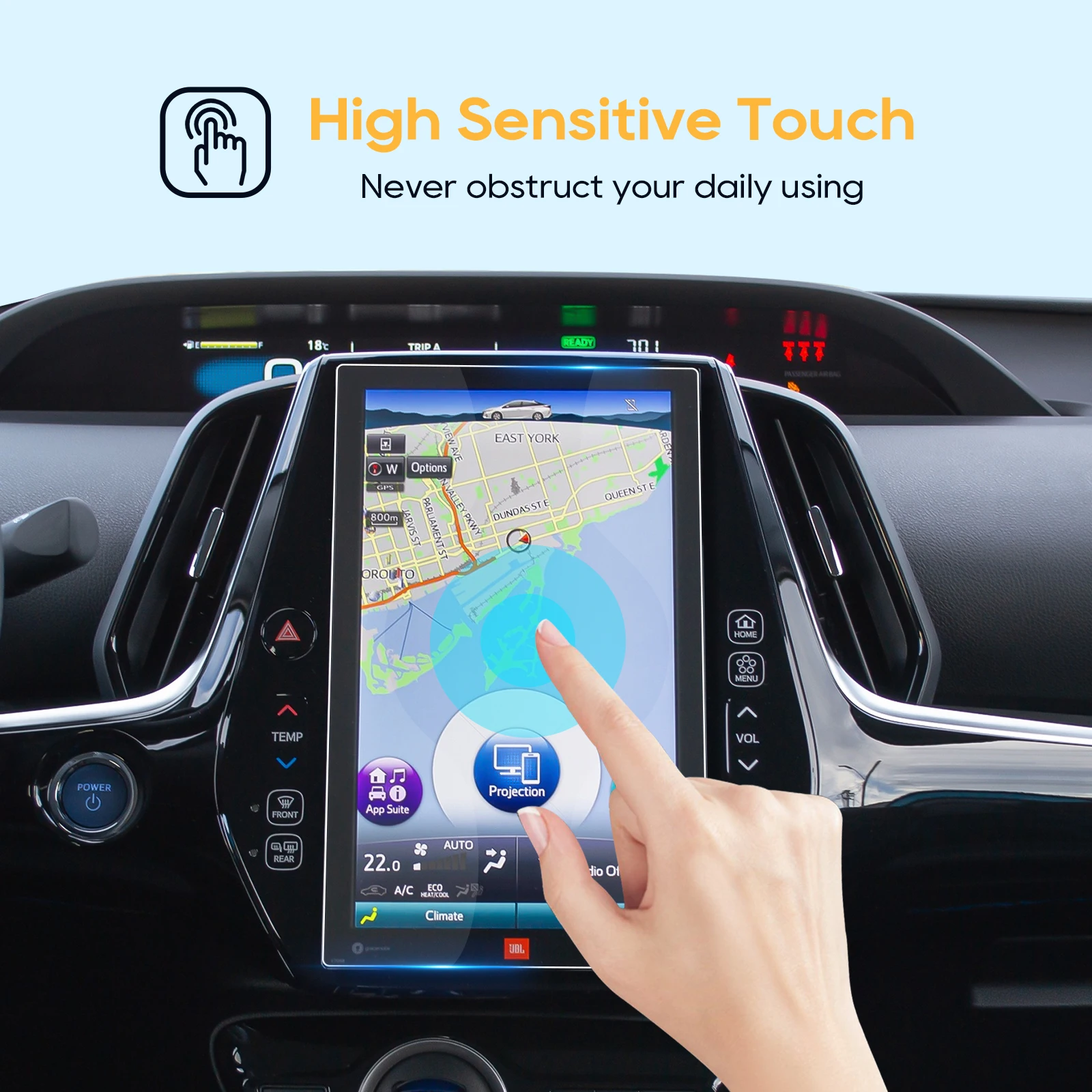 LFOTPP Car Navigation Screen Protector for Toyata Prius XW50 50