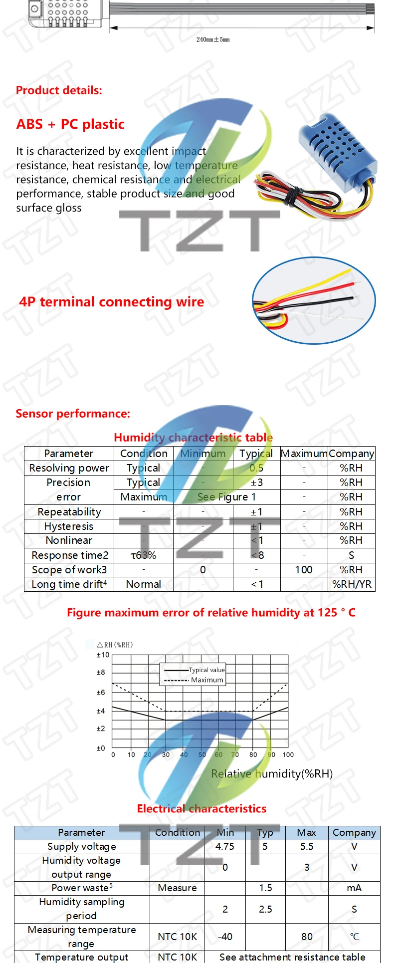 1/2/5 Stück AM1011A Analoges Temperatur- und Feuchtigkeitssensormodul Kapazitives Modul Analoger Spannungssignalausgang für Arduino – Detail 3