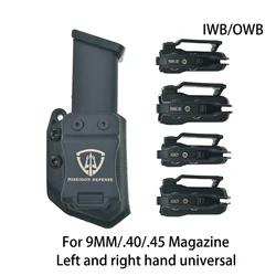 Tactical IWB OWB Left Right Hand universal Single Double Stack Magazine Pouch Mag Carrier Holder for 9mm .40 S&W .45ACP Pistol