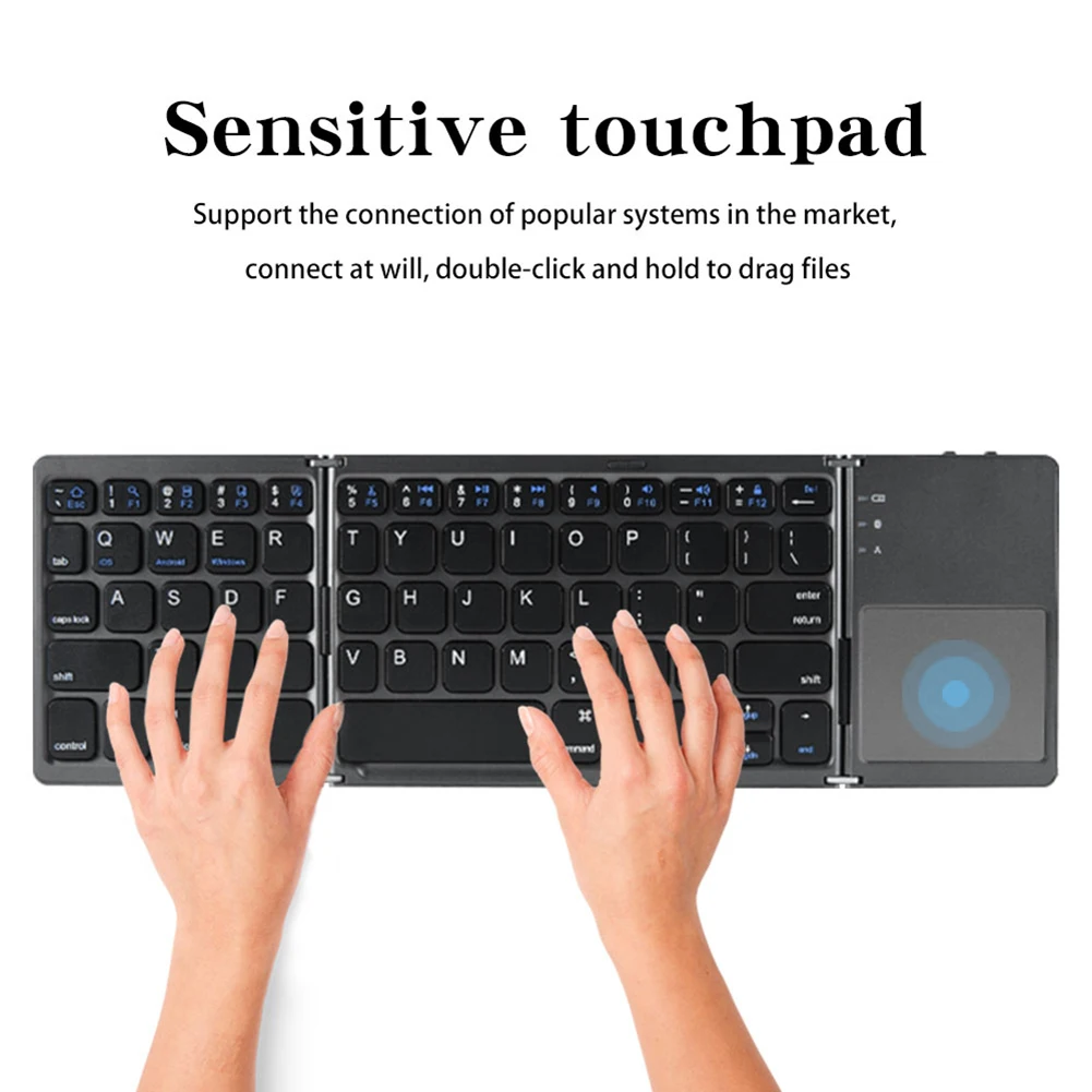 Foldable With Touchpad Wireless Keyboard Lightweight Dustproof Bluetooth-compatible for Universal Tablet_voghion.com