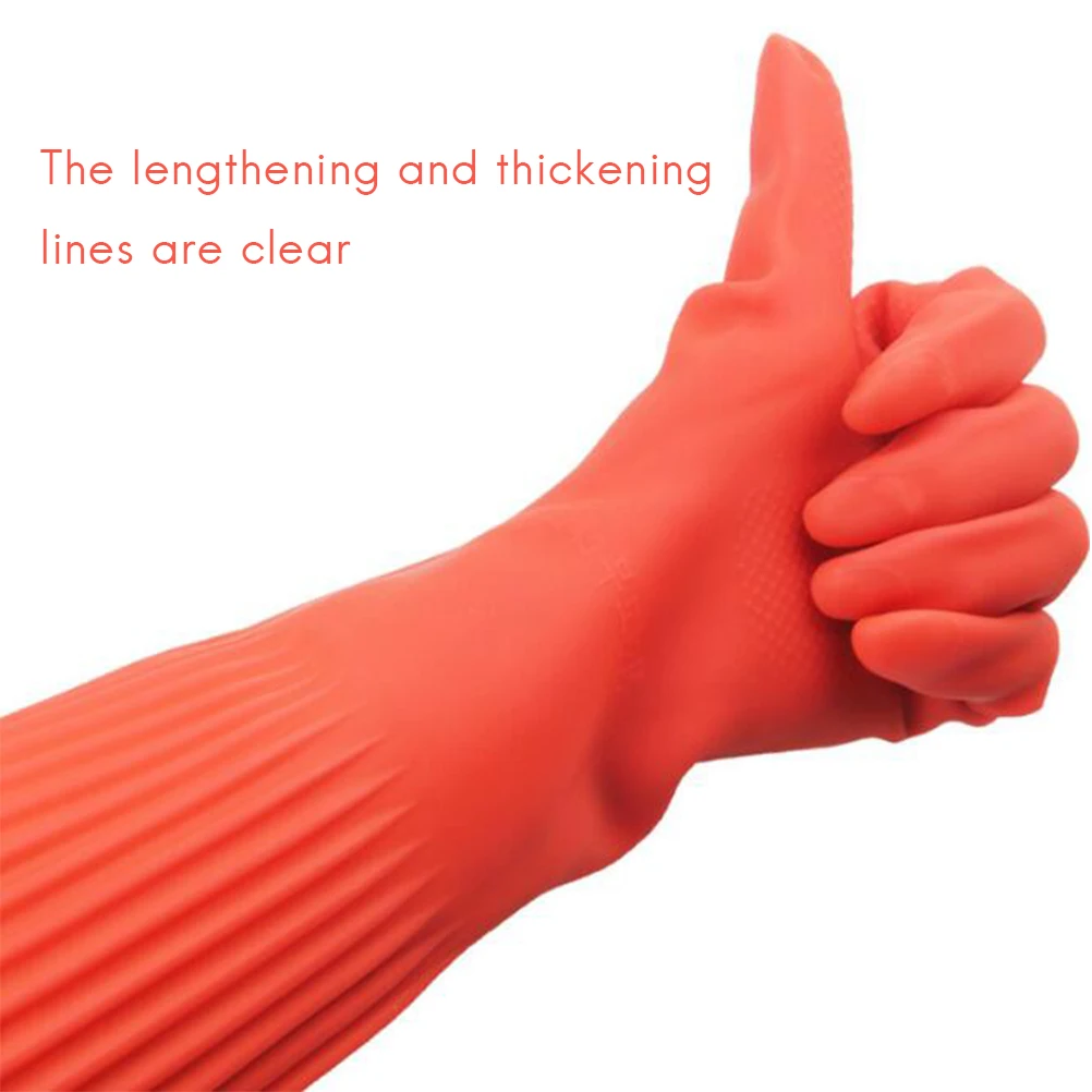 45/56cm Latex Long Gloves Aquarium Fish Tank Industrial Thick Protective Gauntlets Waterproof Rubber Dishwashing Gloves dishwashing gloves,safety gloves,protective gloves,cleaning gloves