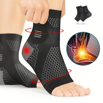 1Pair Compression Socks,Compression Foot Sleeves with Arch And Support,Open-Toe Design Neuropathy Socks