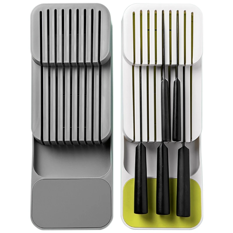 Knife Block Organizer Tray in Drawer Steak Knife Utensil Rack Insert