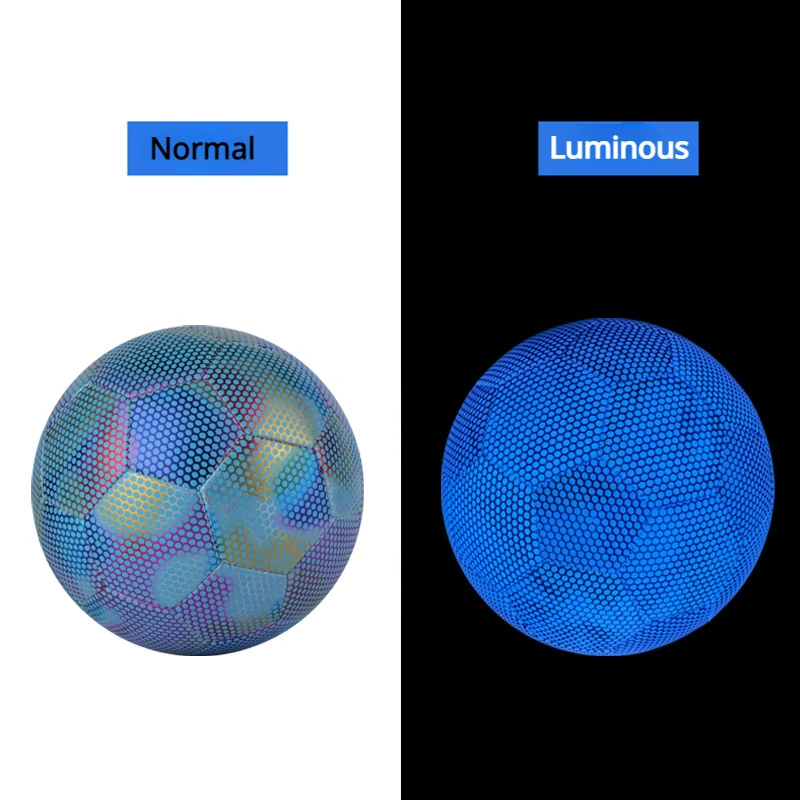 Luminous Football Size5 Machine-stitched Reflective Football Pu Training Game Adult Luminous Soccer Training Equipment