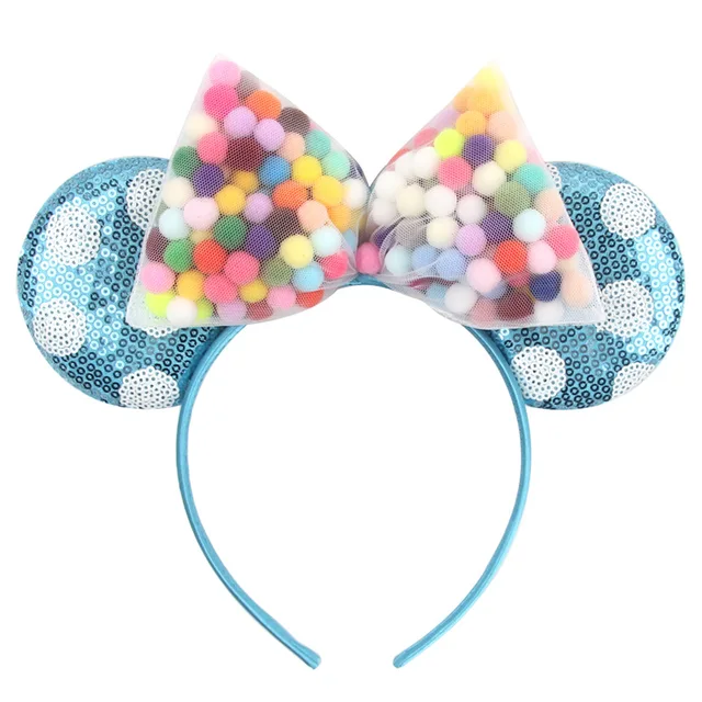 Disney Mickey Stitch Frozen Ears Headband Sequins Hair Bows Charactor For Women Festival Hairband Girls Hair Accessories Party 16