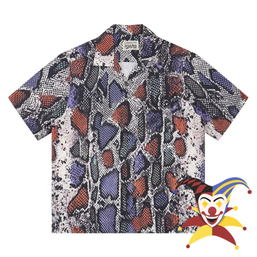 

Snake WACKO MARIA Shirt Men Women 1:1 High Quality Short Sleeve Hawaii Beach Shirts