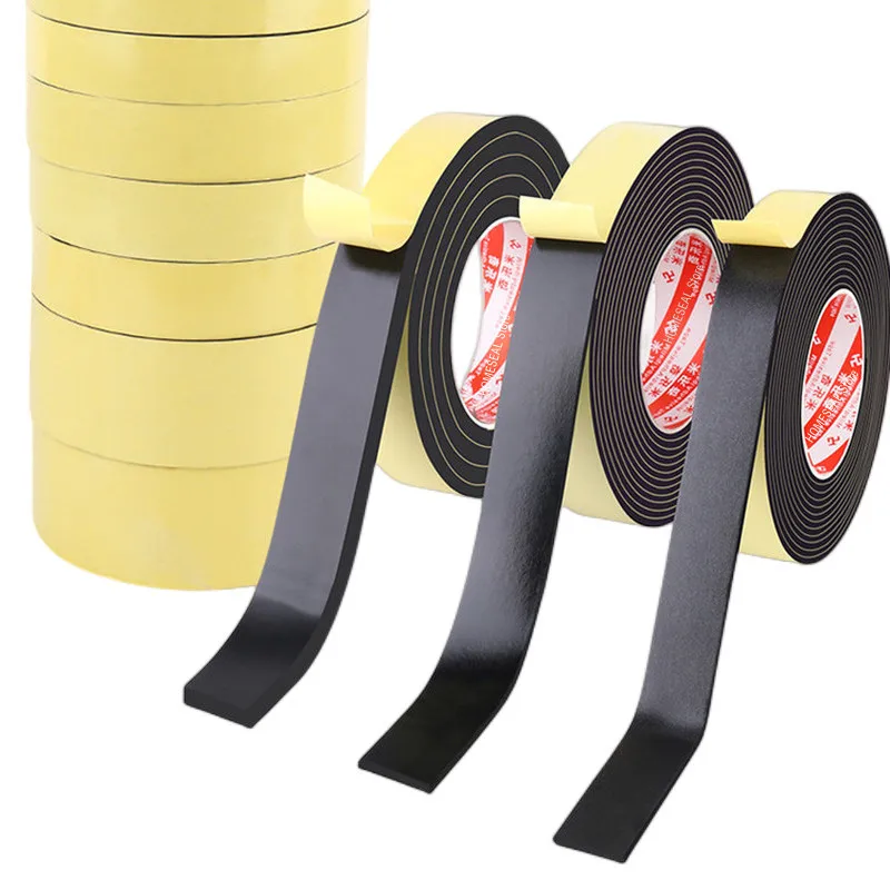 EVA black foam sponge rubber strip tape 10M Thicken Strong Adhesive Waterproof Window Door Seal Strip Car Weather Stripping