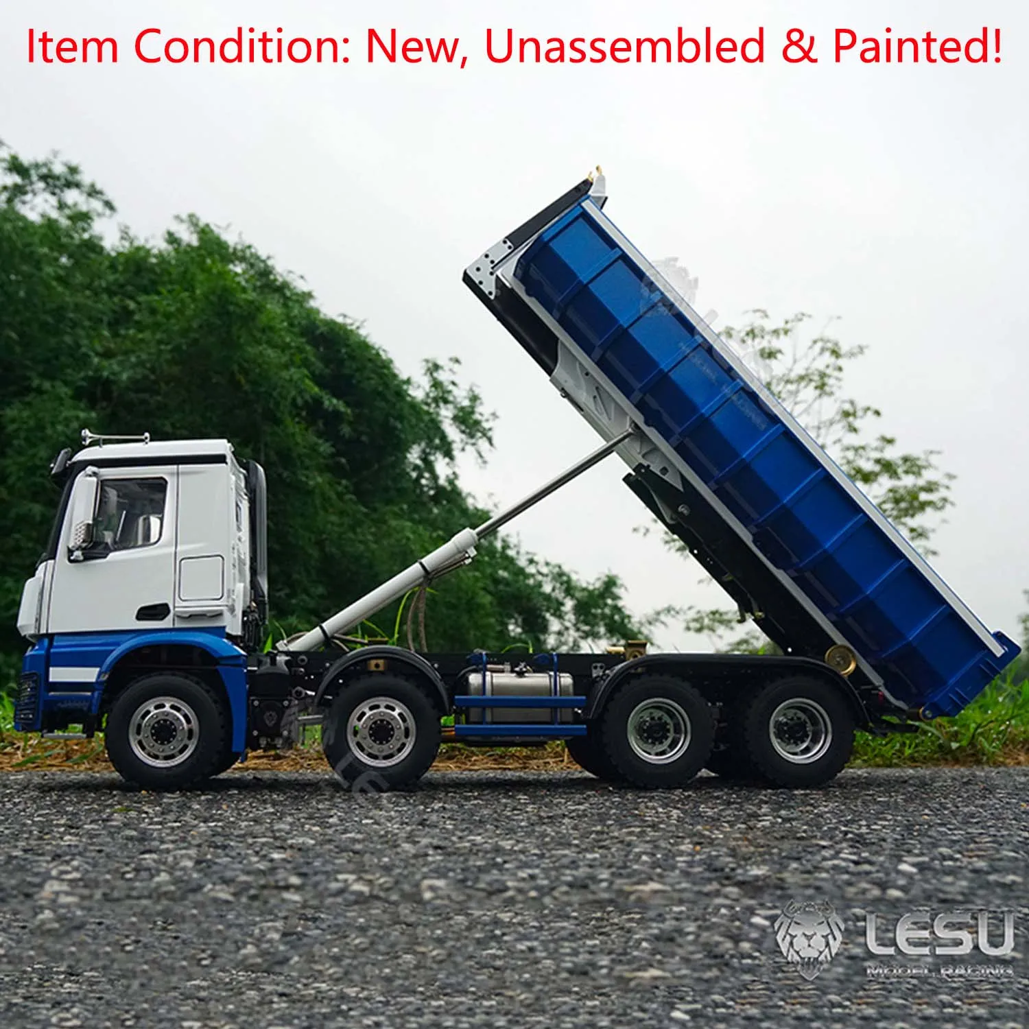 

Lesu 1/14 8X8 Roll On Off Painted Rc Dumper Truck For Cabin Metal Chassis Sevo Esc Pump Toucan Model