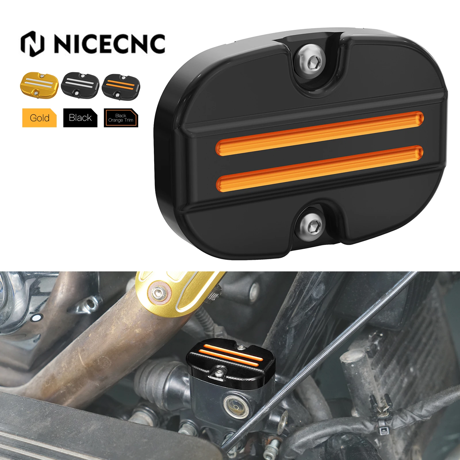 Brake Master Cylinder Cover Fluid Cap For Harley Touring & Electra Glide - CNC Aluminum