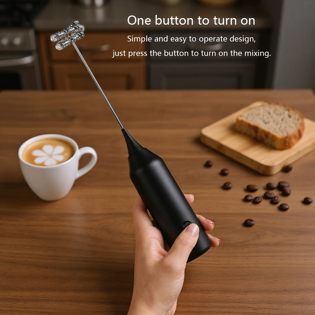 Electric egg beater milk bubbler milk bubbler wireless electric coffee foam machine battery AA type quick foaming handheld coffe 5