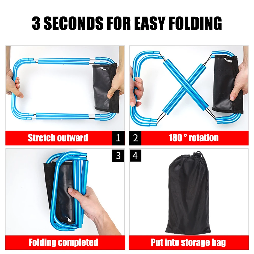 Folding chair Outdoor folding stool for fishing hiking picnic camping lightweight aluminum frame