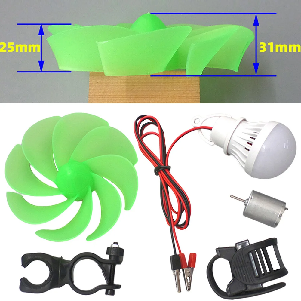 Brand New Wind Turbine Motor Blade Accessories Energy Generator LED DIY Kit Bulb Outdoor Parts Power Alternative images - 6