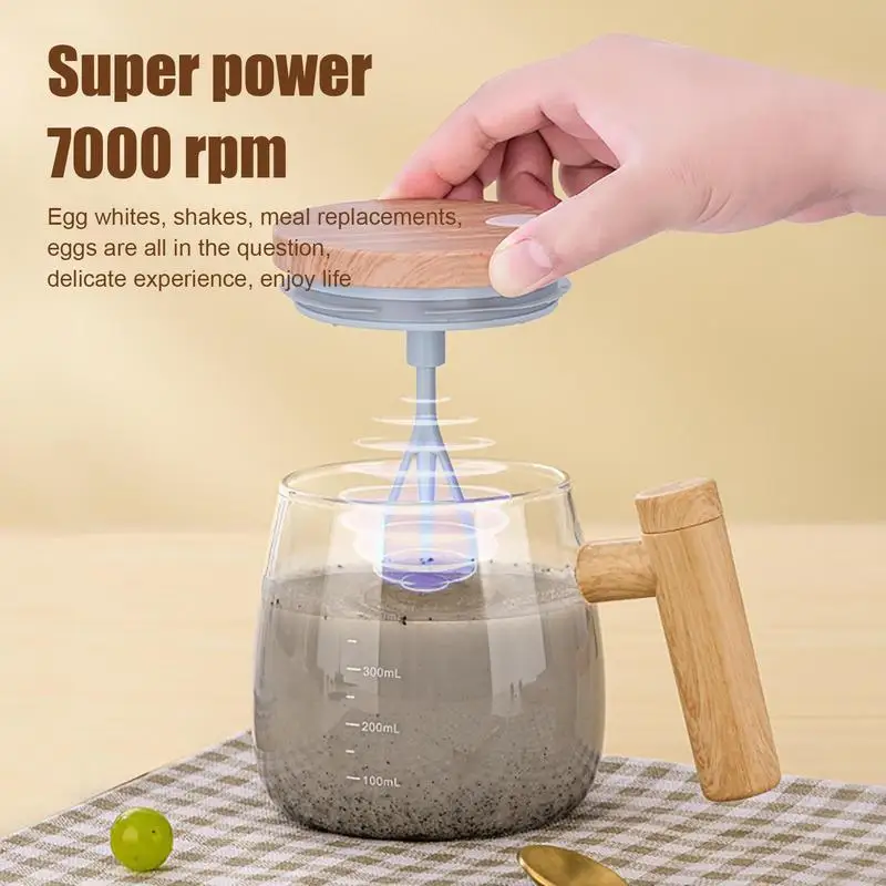 Self Stirring Coffee Mug Electric High Speed Mixing Glass Cup With Lid and  Insulated coasters Coffee