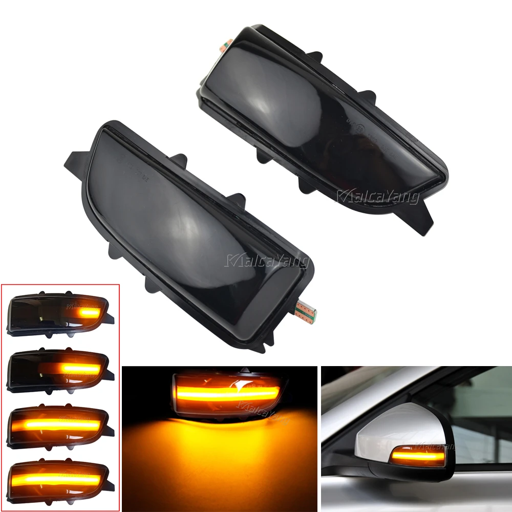 2Pcs Dynamic LED Side Mirror Turn Signal Light Lamp Side Marker Blinker Light For Jaguar XJ X350