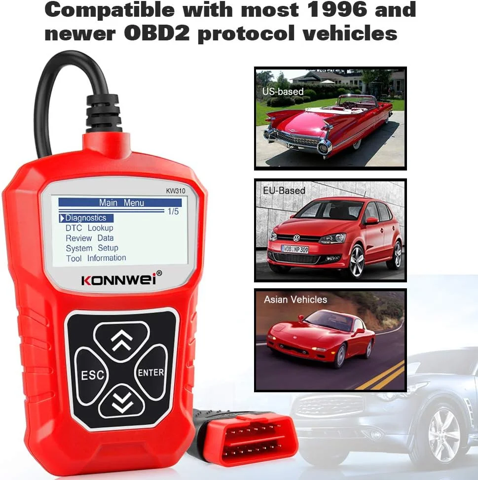 2025 KONNWEI KW310 Car Scanner OBD2 Scanner Auto Code Reader Diagnostic Check Engine Light Scan Tool for OBD II Cars After 1996 4