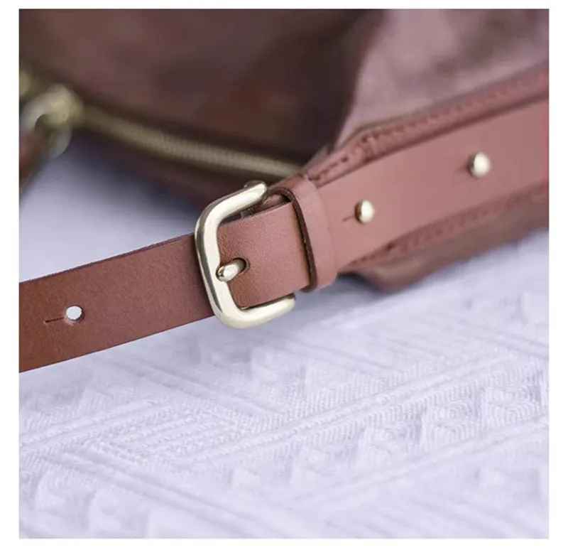 Outdoor tägliche Reise echtes Leder Damen Umhängetasche Vintage lässig Wochenende Party weiche echte Rindsleder weibliche Umhängetasche – Detail 8