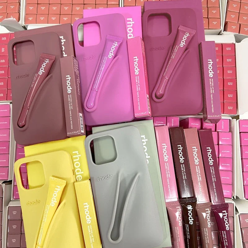 Coque de téléphone en silicone gris avec support pour rouge à lèvres et ruban, pour iPhone 17 Pro Max, Air 15, 14, 13, 12, 11, 17 ProMax Plus