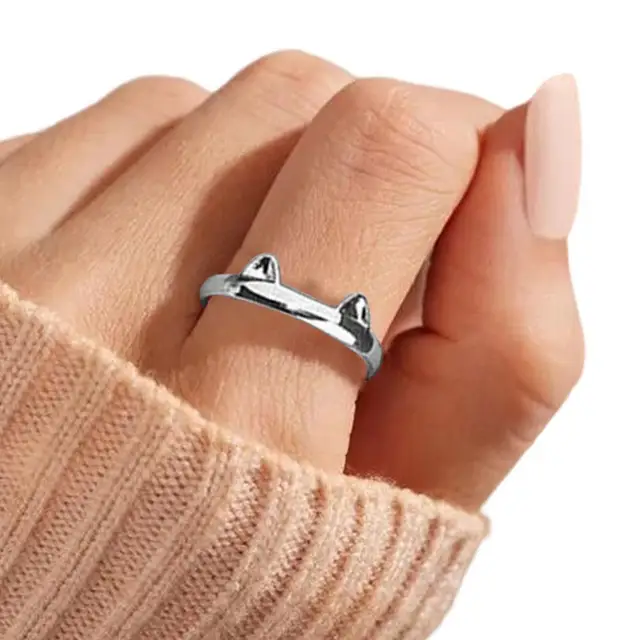 Gato Shop Anillo De Huella De Gato Anillo De Plata De Ley Con