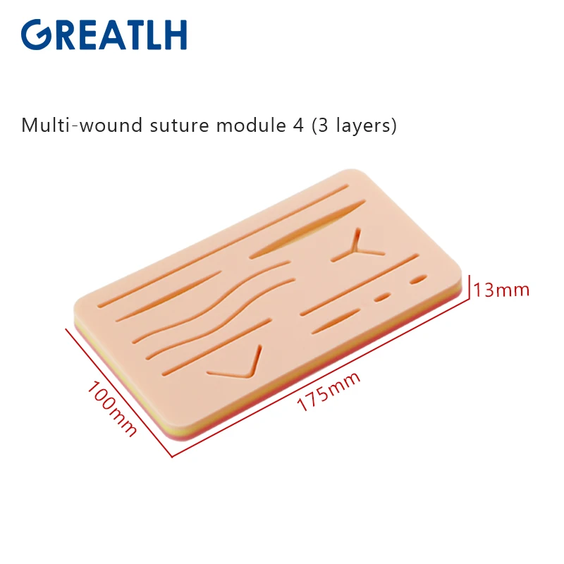 1pcs Silicone Skin Pad Suture Training Kit Wound Skin Suture Training Model Pad