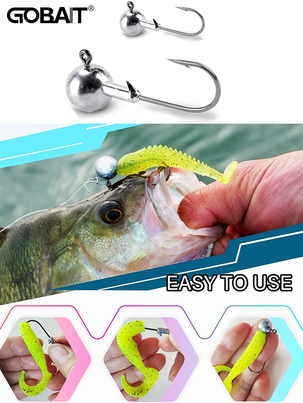 100pcs/lot Jig Big Hooks For Fishing Lures 1G-2G-3G-5G-6G-7G-9G Fishing  Hook with Round Head Natural Color JIG Hooks - AliExpress