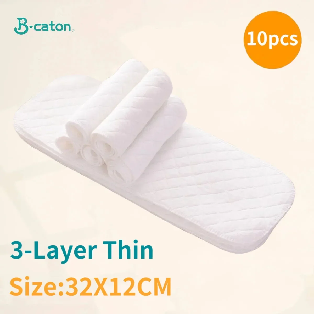 Fraldas de algodão reutilizáveis laváveis do bebê, Fraldas respiráveis, Inserção de fraldas ecológicas, Pano absorvente, 5 pcs, 10pcs