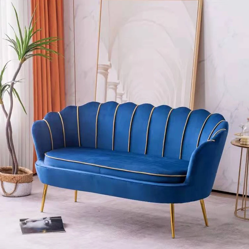 Nordic Sofa Luxury Velvet Design Armchair Double Seat Small Apartment  Relaxing Sofa Beauty Salon Hall Corner Pink Waiting Chair - Living Room  Sofas - AliExpress