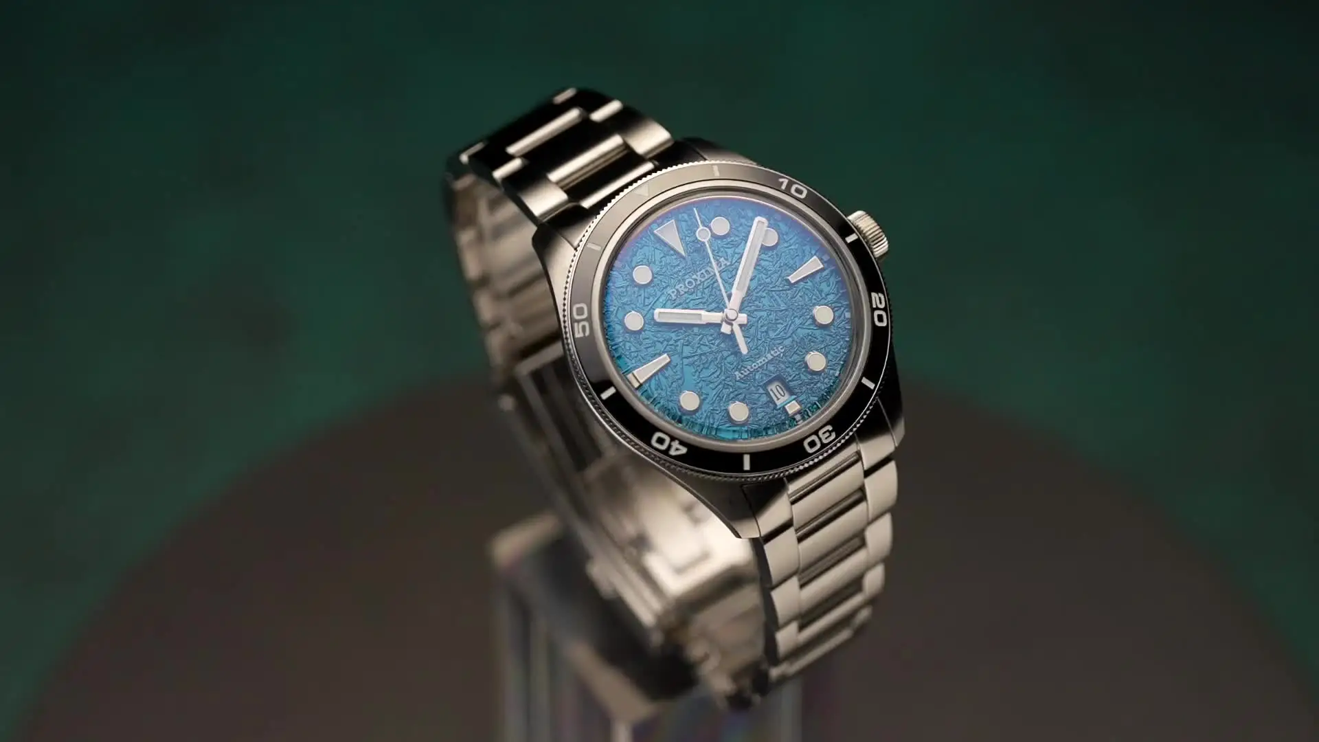 Proxima PX1697-2BN 39mm Men Watch Ice Flower Texture Dial Bubble