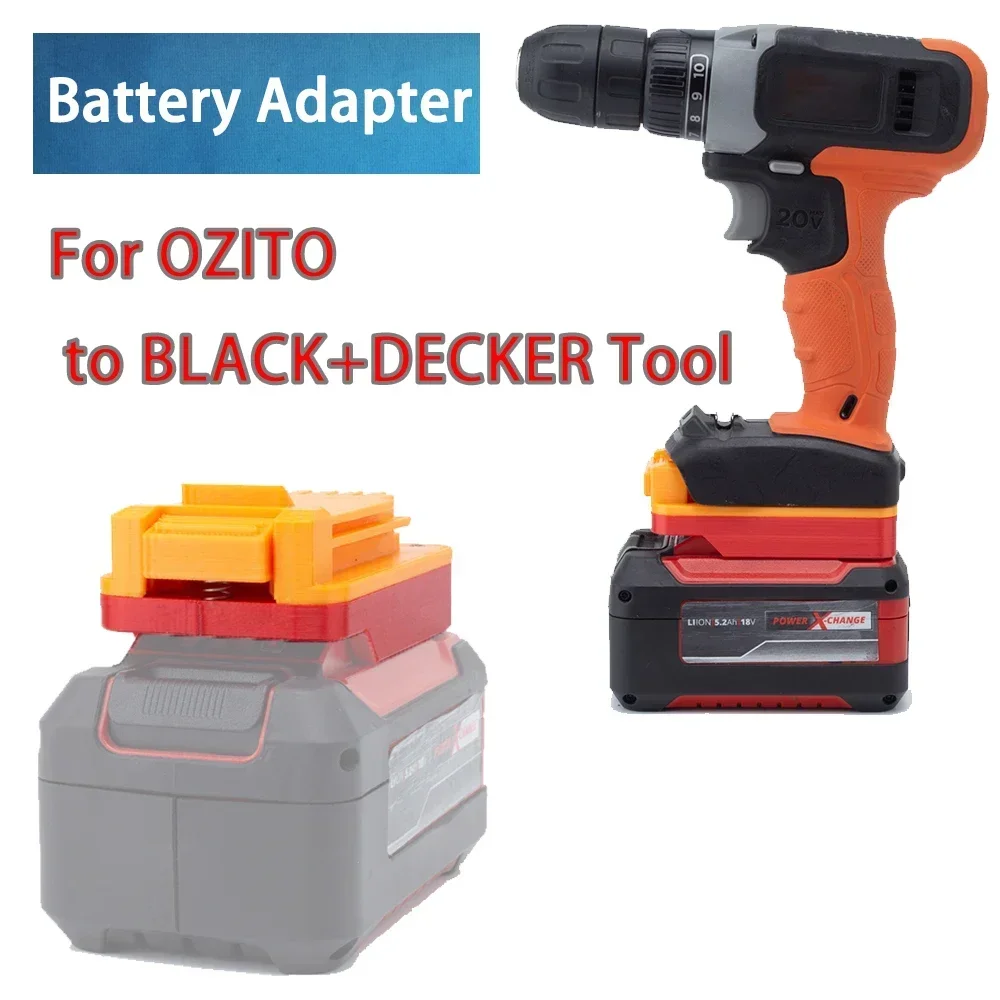 Adapter For OZITOZ Lithium-ion Battery Converter to BLACK+DECKER 20V Power Drill Tool Accessories (No Battery)