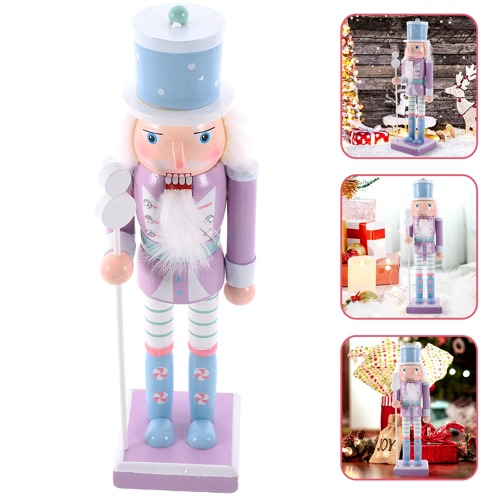 

Soldier Nutcracker Christmas Decor Wood Nutcrackers Figure Xmas Party Table Centerpiece Ornaments Figurine Party Decorations