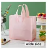 50pcs Plastic Handbag Clothing Store Shopping Package Portable Colors Fast food restaurant Bags for takeout handle white Pocket 5