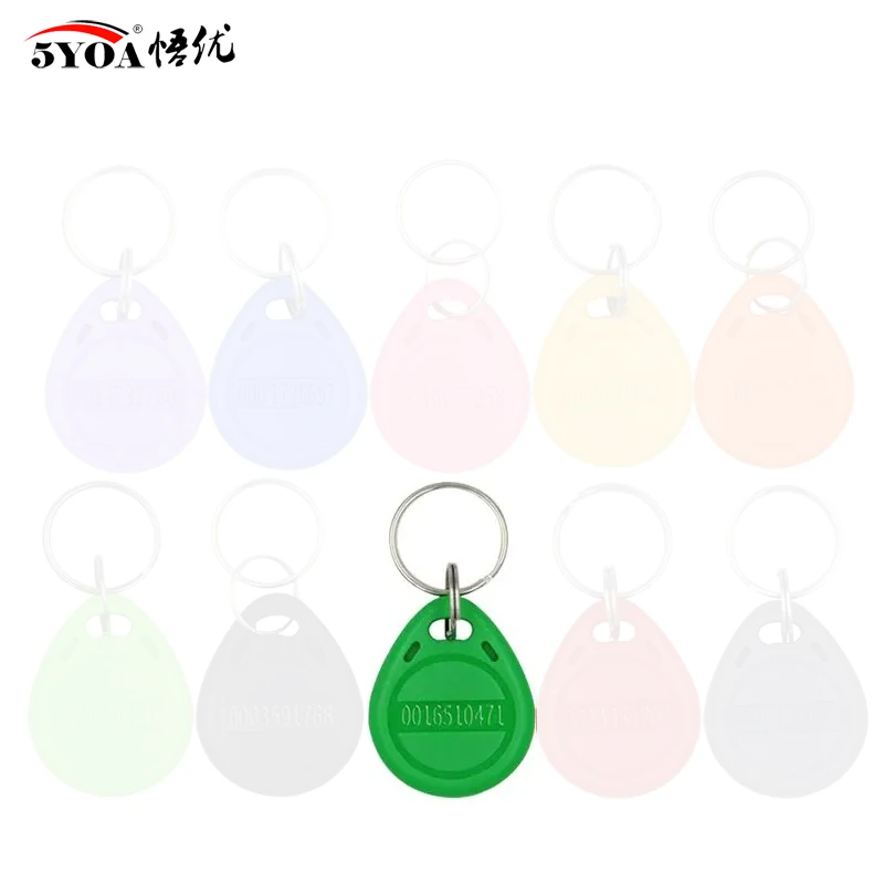 100pcs Color RFID 125KHz Proximity Keyfobs for Access Control & Time Attendance