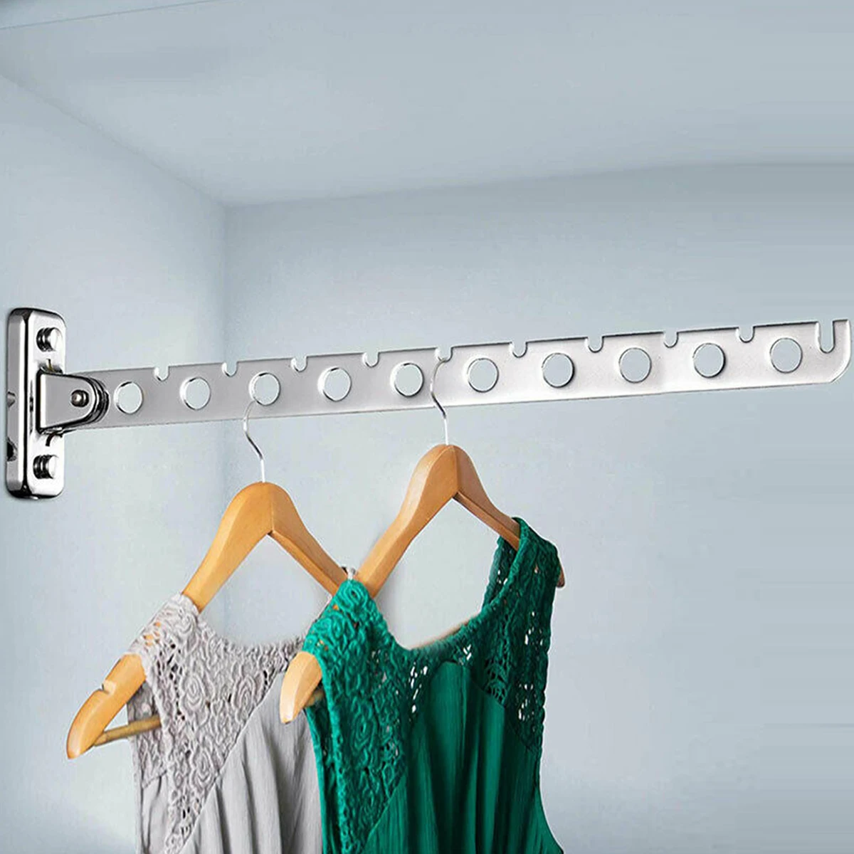 Stainless Steel Wall Mounted Folding Clothes Drying Rack Organizer