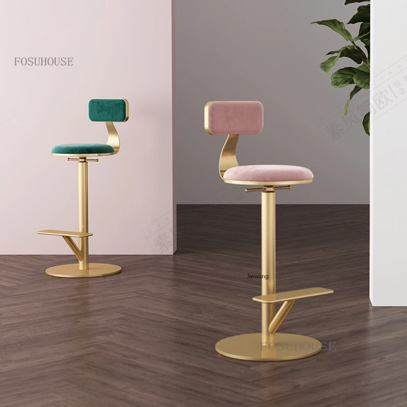 Nordic Furniture Bar Chair Designer High Chair Home Rotating Bar Chairs Iron Lifting Stool High Feet Stools Bv