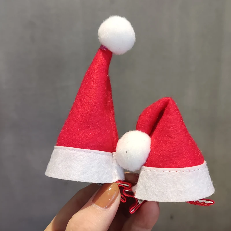 Christmas Hair Clips 1/4/6/12pcs Santa Cap Duckbill Clips for Xmas Hat Jewelry hair accessory hair clip