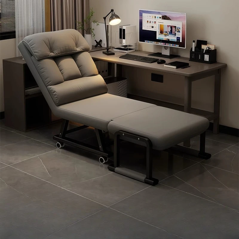 Poltrona reclinabile pieghevole Lettino multifunzionale per ufficio Poltrona ergonomica per divano da scrivania per computer con schienale regolabile Letto per pisolino