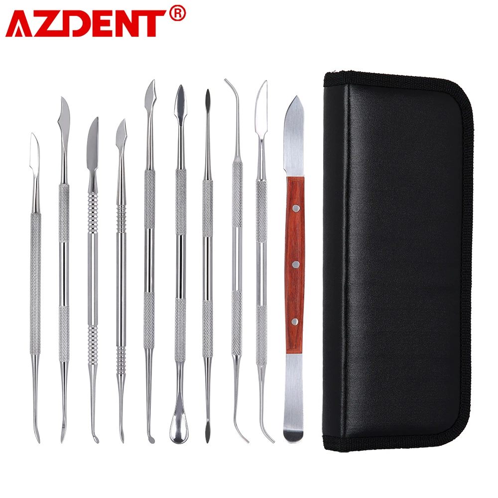 Azdent 10pc Dental Spatula Plaster Knife Practical Stainless Steel