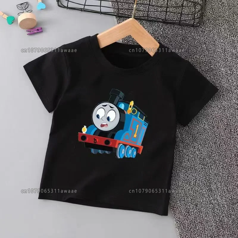 100% Cotton Child's Clothing Cartoon Train Print Children T-shirt Boys Girls High Quality T Shirt Kids Tee Summer Casual Tops 3