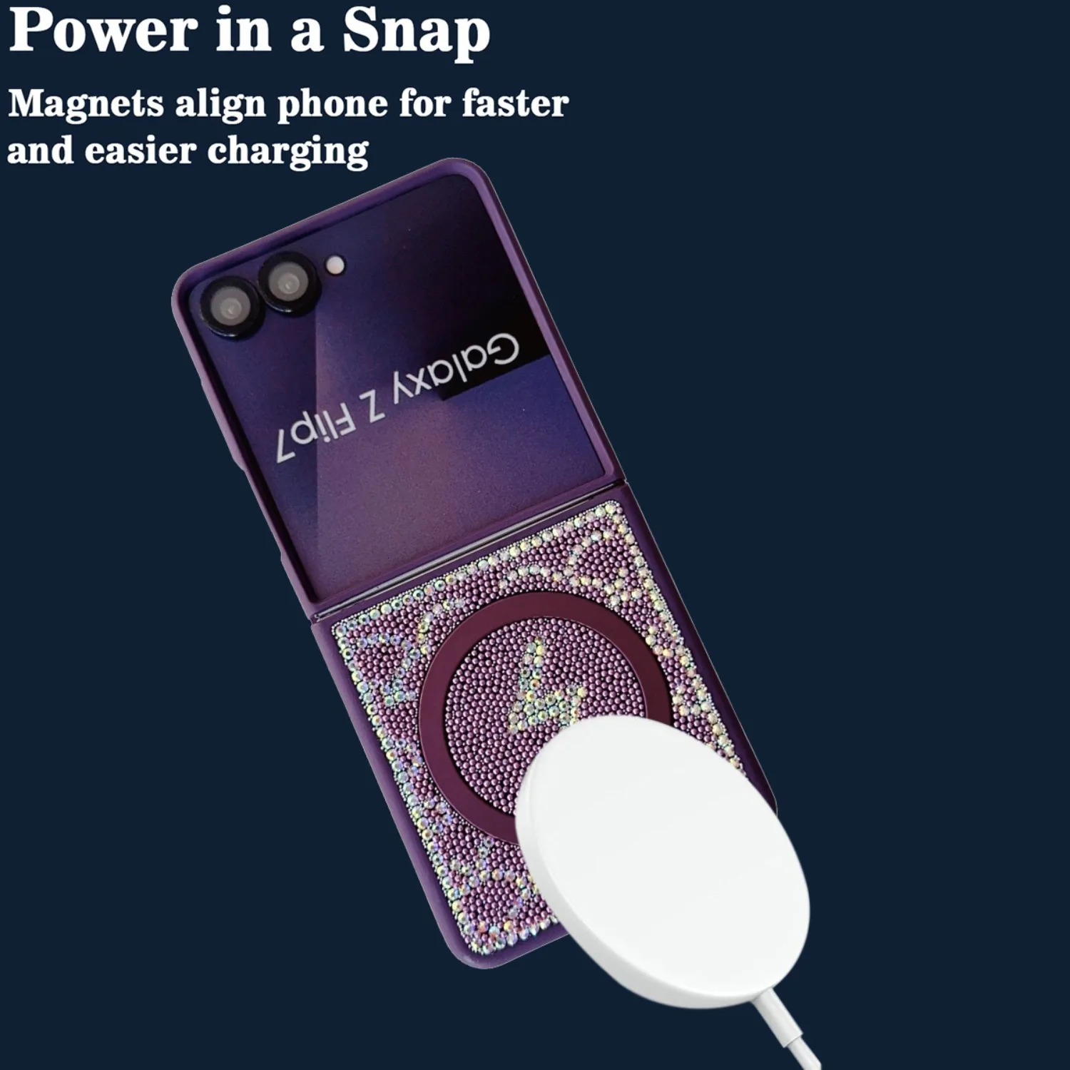 Luxury Full Diamond Magnetic Phone Case with Bling and Shockproof Protector