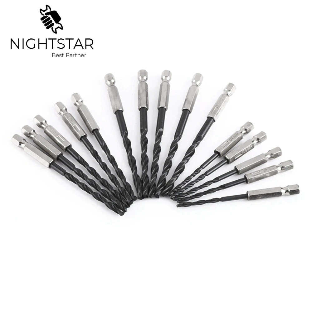

Krachtige 15pcs High Speed Steel Titanium Coated Drill Bits Set 3 4 5 mm Hex Shank