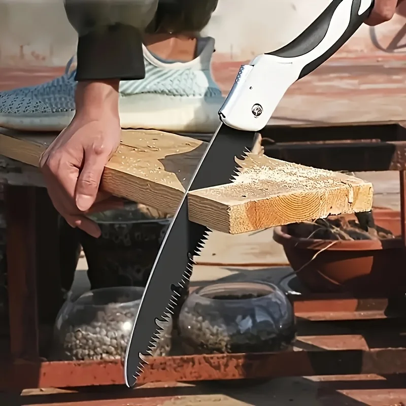 SK5 Steel Ergonomic Folding Saw with Safety Lock-Ideal for Woodworking, Tree Pruning & DIY Projects folding saw hand saw