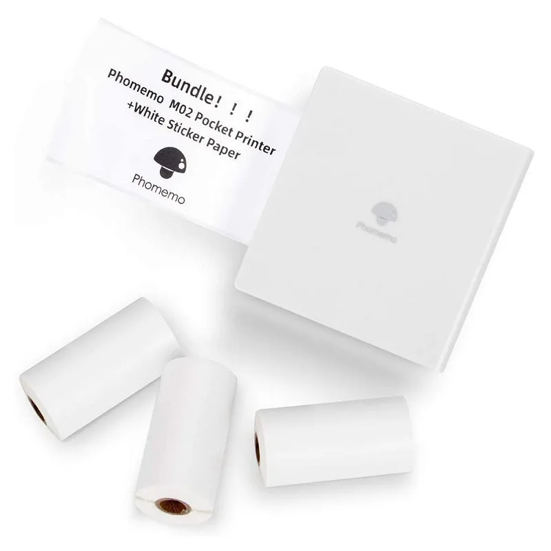 Phomemo M02  Portable Printer Bt Mini Thermal 300dpiPocket Printer Mobile Phone Android Ios Photo Printer