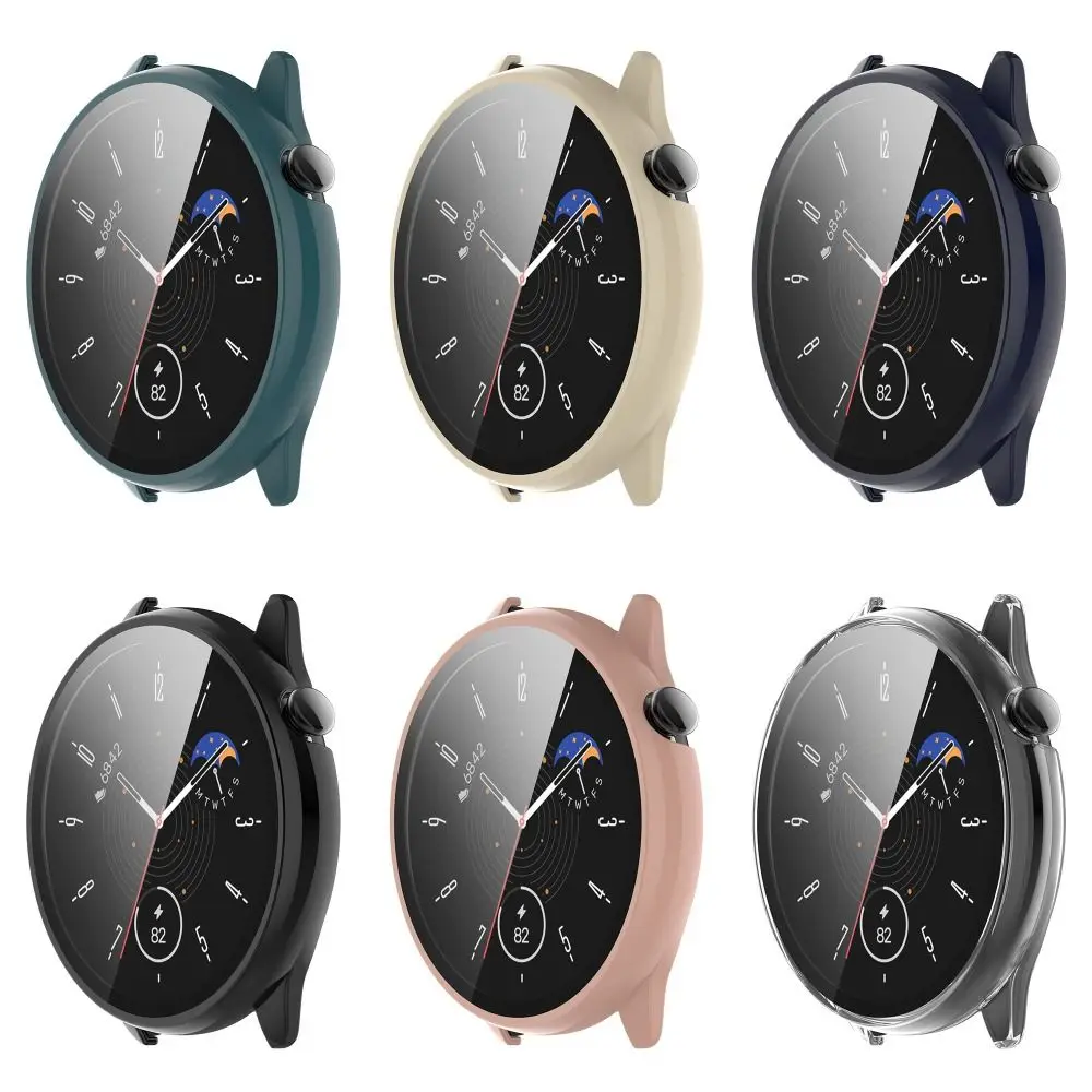Hard Full Edge Glass Screen Protector Case Shell Frame for Amazfit GTR Mini Smart Watch Protective Bumper Cover