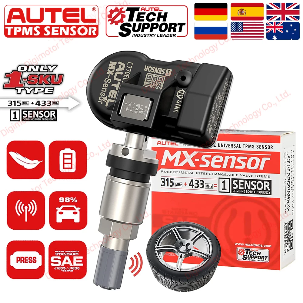 Autel MX-Sensor 433/315MHz Autoreifen Reifendrucksensor TPMS RDKS Programmier DE