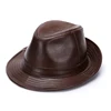 2025 Autumn Men Real Genuine Cowhide Leather Top Hats Men Fashion Caps Winter Warm New Cowboy  100% Real Cowhide Leather Hats 3