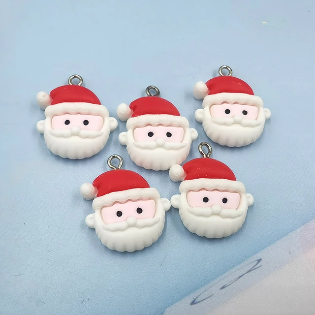 10Pcs Resin Christmas Charms Xmas Santa Claus Elk Tree Bell Pendants for  Jewelry Earrings Making DIY Keychain Accessories - AliExpress