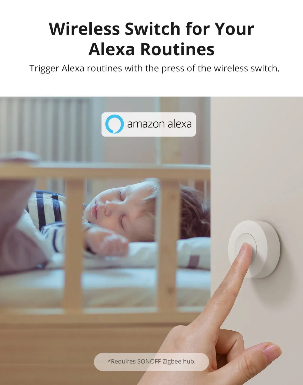 SNZB-01P Zigbee Smart Scene Switch Custom Button Ewelink App Voice Control Via A